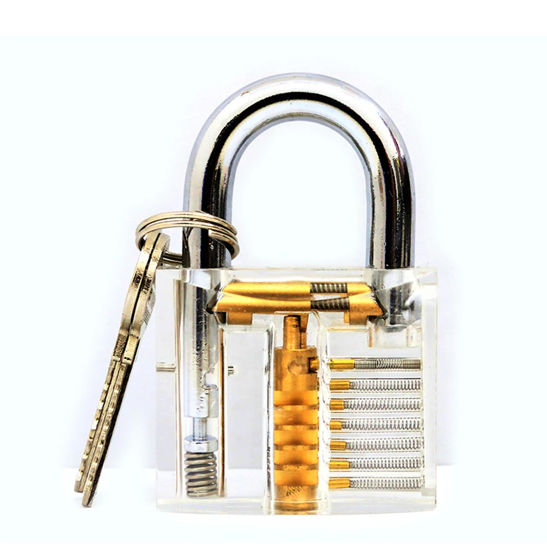 

1pcs Cutaway Inside View Of Practice Transparent Padlock Lock Training Skill Pick View Padlock For Locksmith With Smart Keys