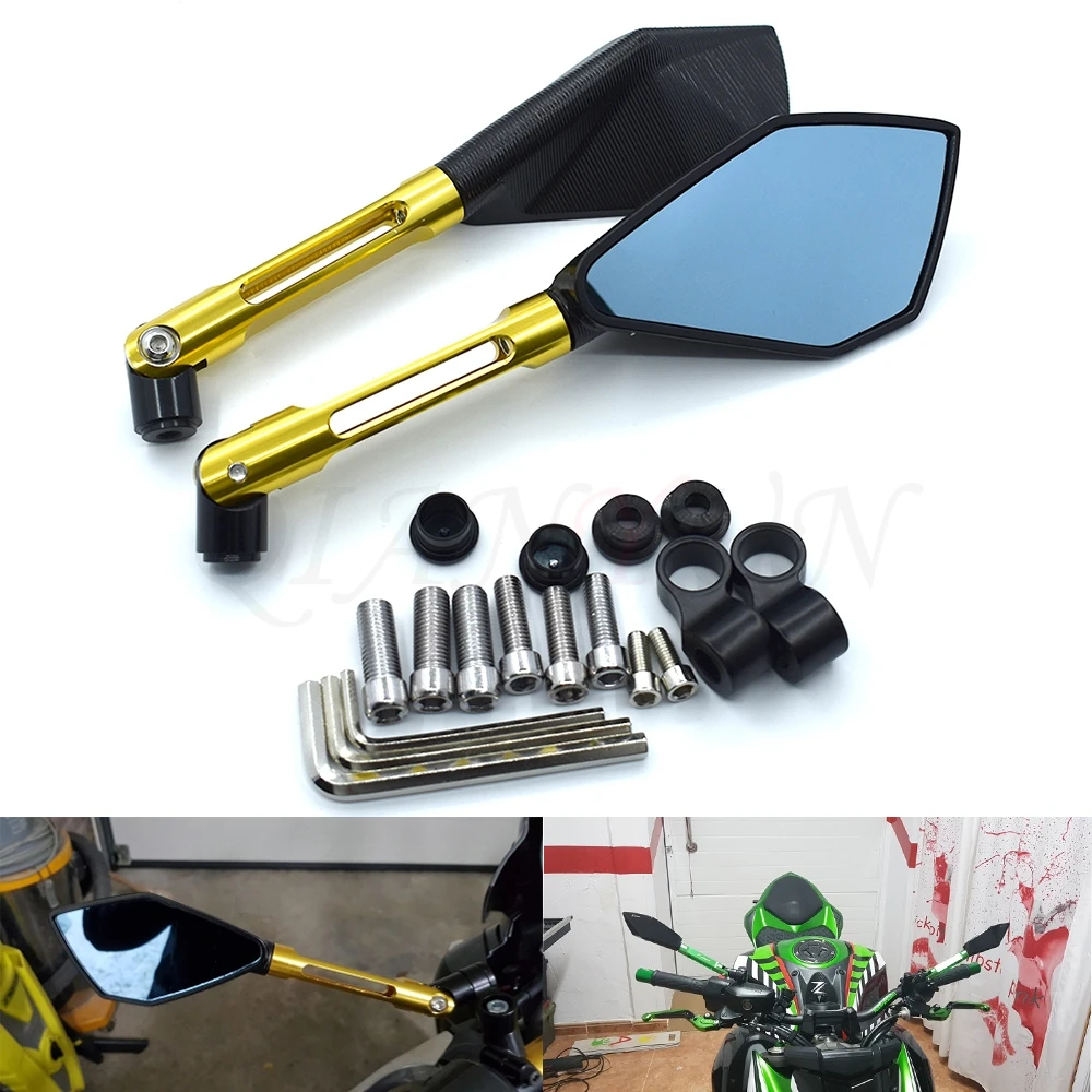 New pair of motorcycle rear view mirror side mirror CNC aluminum alloy For Honda CBR250R CBR300R CBR500R CB500F
New pair of motorcycle rear view mirror side mirror CNC aluminum alloy For Honda CBR250R CBR300R CBR500R CB500F