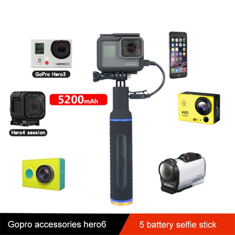 2 in 1 Handheld 5200mah Camera Battery Power Bank 21-81cm Extendable Selfie Stick Monopod for GoPro Hero5/4/3+
2 in 1 Handheld 5200mah Camera Battery Power Bank 21-81cm Extendable Selfie Stick Monopod for GoPro Hero5/4/3+