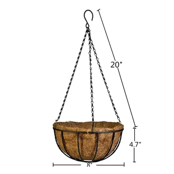 Black Growers Hanging Basket Planter with Chain Flower Plant Pot Home Garden Balcony Decoration-8inch
Black Growers Hanging Basket Planter with Chain Flower Plant Pot Home Garden Balcony Decoration-8inch