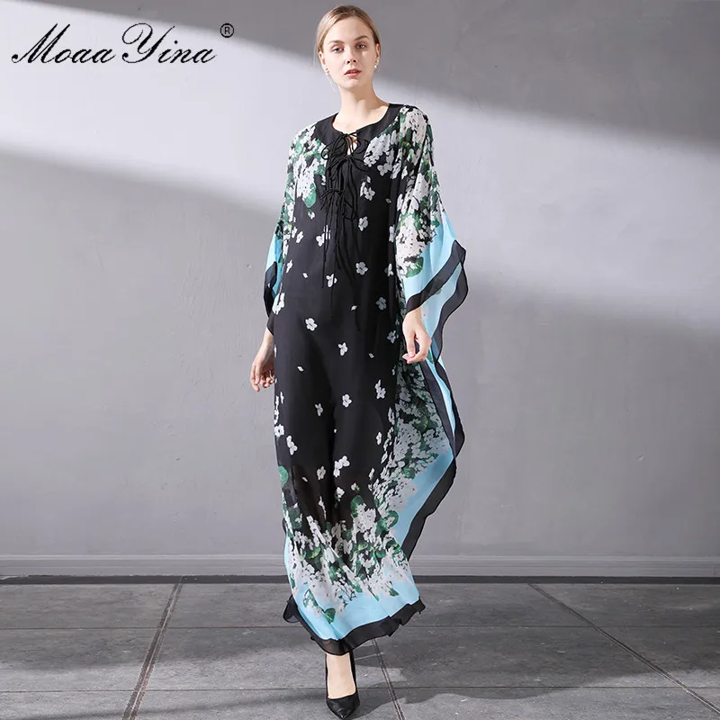 MoaaYina Spring Runway Bohemia Dresses Women Batwing Sleeve Lace-up Floral Print Casual Vacation Loose Robe Maxi Dresses
MoaaYina Spring Runway Bohemia Dresses Women Batwing Sleeve Lace-up Floral Print Casual Vacation Loose Robe Maxi Dresses
