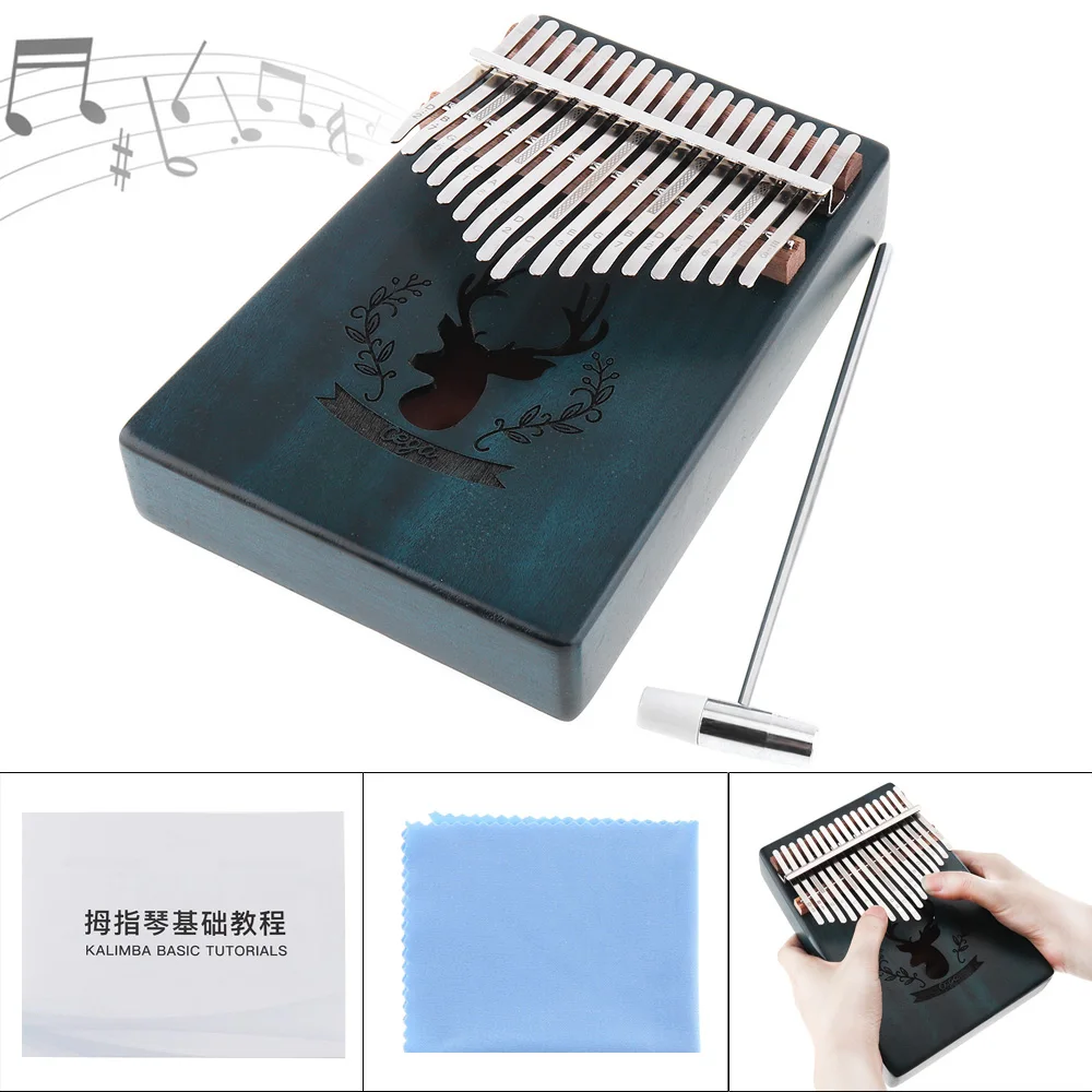 17 Key Thumb Piano Kalimba Elk Sound Hole Green Single Board Mahogany Mbira Mini Keyboard Instrument
17 Key Thumb Piano Kalimba Elk Sound Hole Green Single Board Mahogany Mbira Mini Keyboard Instrument