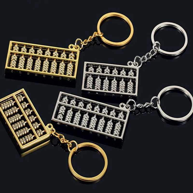 Fashion Cute 6 Files 8 Gold And Abacus Keychain Metal Car Pendant key Ring Link Accessories Wholesale | Украшения и аксессуары