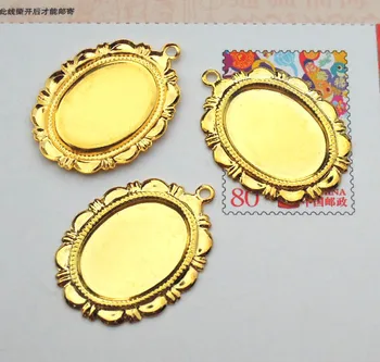13x18mm Golden tone Plated Brass Blank Pendant Bases Oval Lace Bezel Trays w/ Loop Connectors Settings DIY Findings Wholesale
13x18mm Golden tone Plated Brass Blank Pendant Bases Oval Lace Bezel Trays w/ Loop Connectors Settings DIY Findings Wholesale