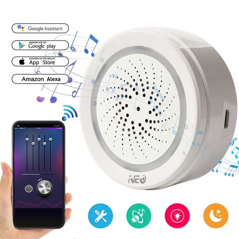 NAS-AB02WT Smart Wireless WiFi Siren Alarm Sensor USB Power with temperature and humidity sensor Via Tuyasmart or Smart Life
NAS-AB02WT Smart Wireless WiFi Siren Alarm Sensor USB Power with temperature and humidity sensor Via Tuyasmart or Smart Life
