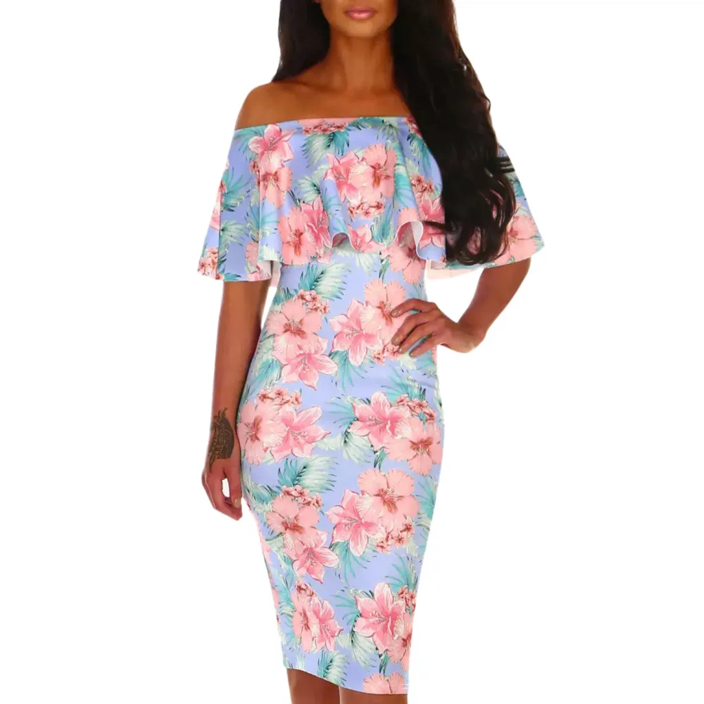 Summer ladies slash-neck dress tight-fitting casual fashion bohemian print ladies dress ruffled trend dresses#YL5
Summer ladies slash-neck dress tight-fitting casual fashion bohemian print ladies dress ruffled trend dresses#YL5