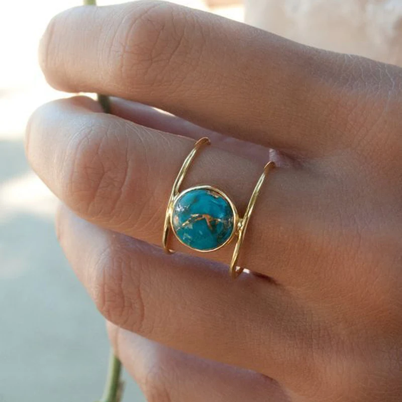 Modyle New Design Gold Color Simple Wedding Ring Vintage Green Stone Finger Ring for Woman
Modyle New Design Gold Color Simple Wedding Ring Vintage Green Stone Finger Ring for Woman