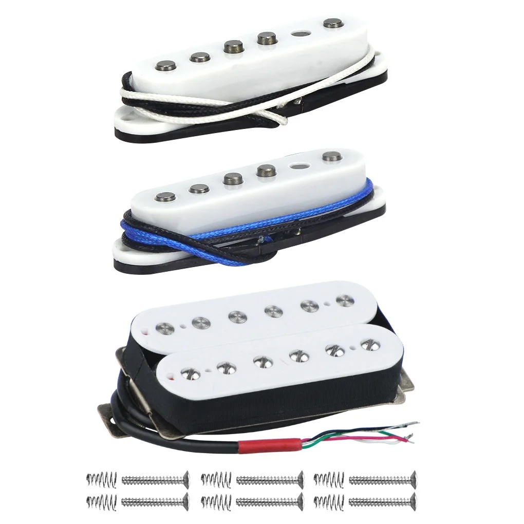 FLEOR Vintage Alnico 5 Guitar Pickup Set Single Coil &Humbucker Pickup Neck/Middle/Bridge for Electric Guitar Parts,White
FLEOR Vintage Alnico 5 Guitar Pickup Set Single Coil &Humbucker Pickup Neck/Middle/Bridge for Electric Guitar Parts,White