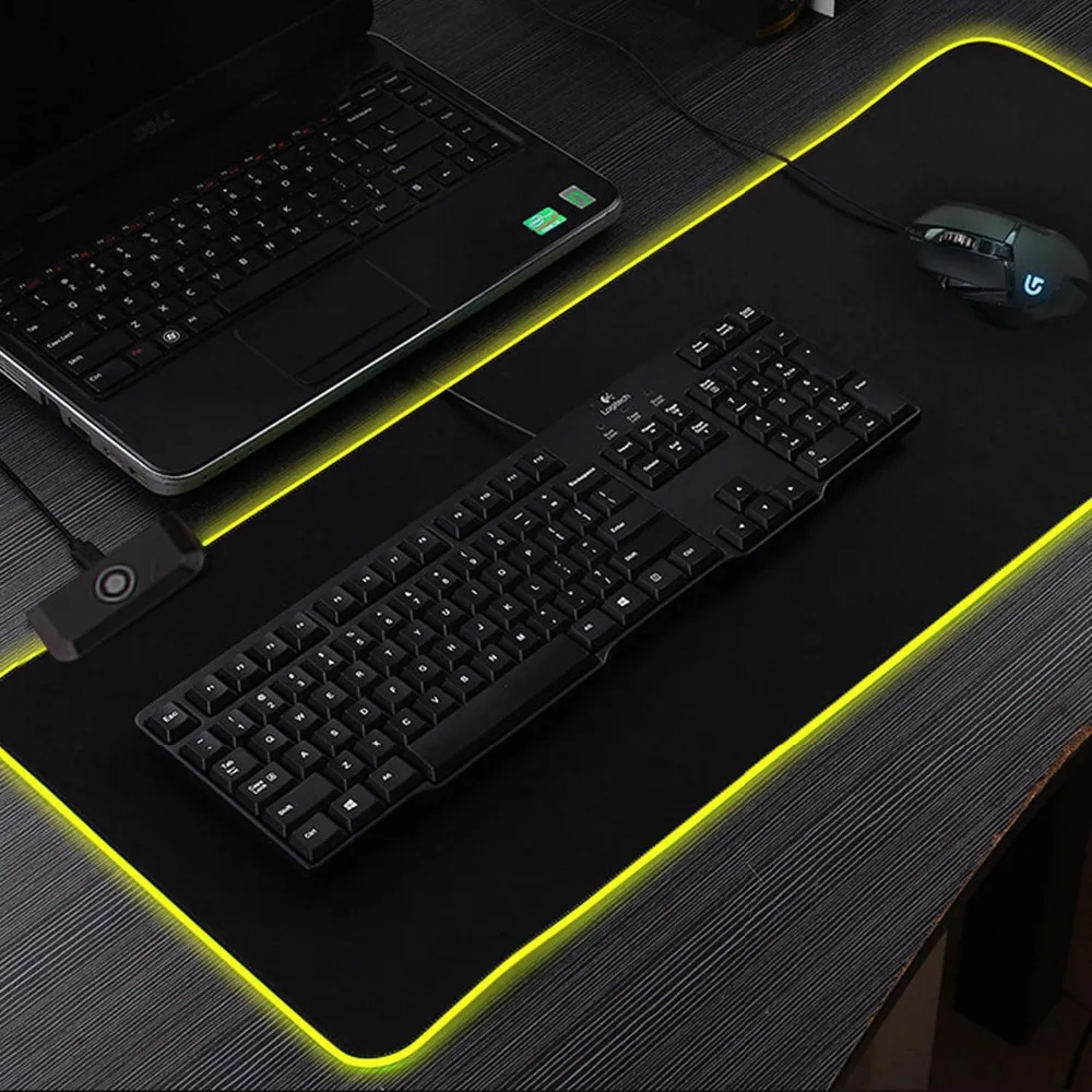 Vococal 31x12 дюймов большой USB проводной светодиодный RGB Цветной подсветкой игровой