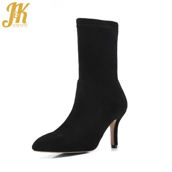 JK High Heels Sock Women Boots Winter Ankle Stretch Boot Pointed Toe Flock Footwear 2018 New Party Fashion Female Shoes Big Size
JK High Heels Sock Women Boots Winter Ankle Stretch Boot Pointed Toe Flock Footwear 2018 New Party Fashion Female Shoes Big Size