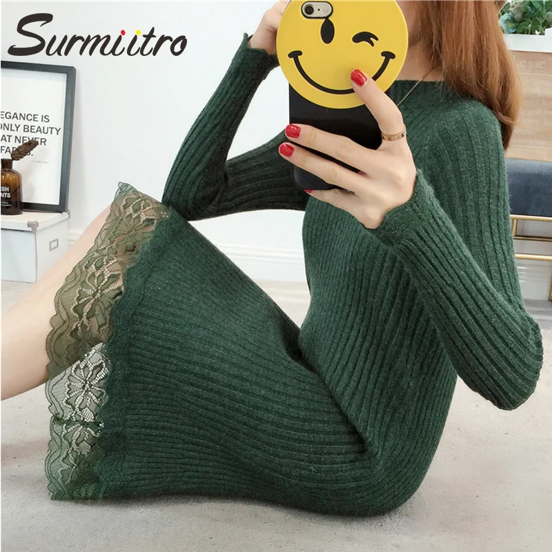 Surmiitro Knitted Long Sweater Dress Women 2019 Autumn Winter Korean Lace Patchwork Ladies Tricot Jumper And Pullover Female
Surmiitro Knitted Long Sweater Dress Women 2019 Autumn Winter Korean Lace Patchwork Ladies Tricot Jumper And Pullover Female