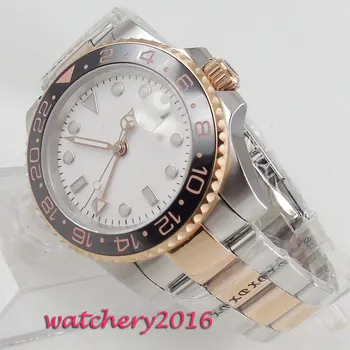 40mm Bliger new white dial GMT Steel Date indicator Ceramic Bezel Sapphire Glass light luxury automatic movement Mens watches 
40mm Bliger new white dial GMT Steel Date indicator Ceramic Bezel Sapphire Glass light luxury automatic movement Mens watches