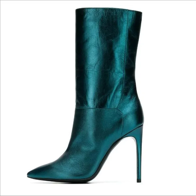 Plus Size High heel women's boots blue black Super high heel spring and autumn women's shoes Sexy pointed toe Middle tube boots
Plus Size High heel women's boots blue black Super high heel spring and autumn women's shoes Sexy pointed toe Middle tube boots