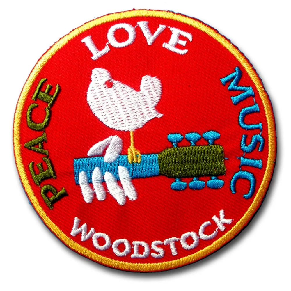 Custom embroidered Patches Iron on Peace Love Music Festival badge emblem Welcome to customize with your logo design
Custom embroidered Patches Iron on Peace Love Music Festival badge emblem Welcome to customize with your logo design