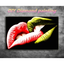 Full square diamond painting portrait cross stitch red lips kiss diamond mosaic crafts diamond embroidery trend home decoration
Full square diamond painting portrait cross stitch red lips kiss diamond mosaic crafts diamond embroidery trend home decoration