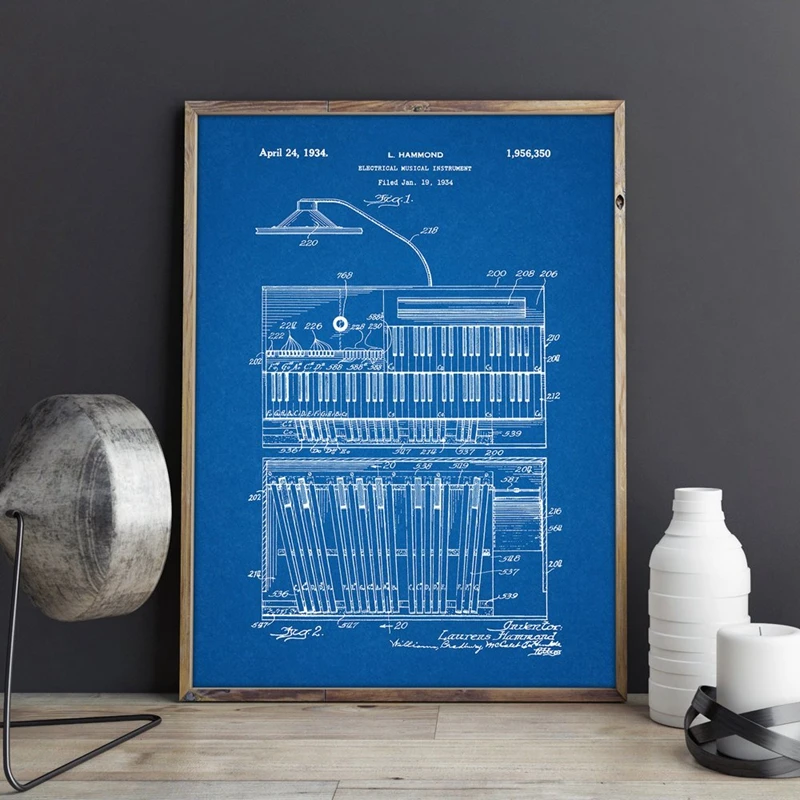 Hammond B3 Organ Painting Music Room Decorations