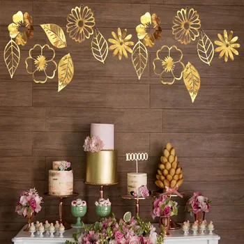 Gold Silver Mirror Flowers Leaves Garlands Banner Hanging Decor For Wedding Party Home Banner Decoration
Gold Silver Mirror Flowers Leaves Garlands Banner Hanging Decor For Wedding Party Home Banner Decoration