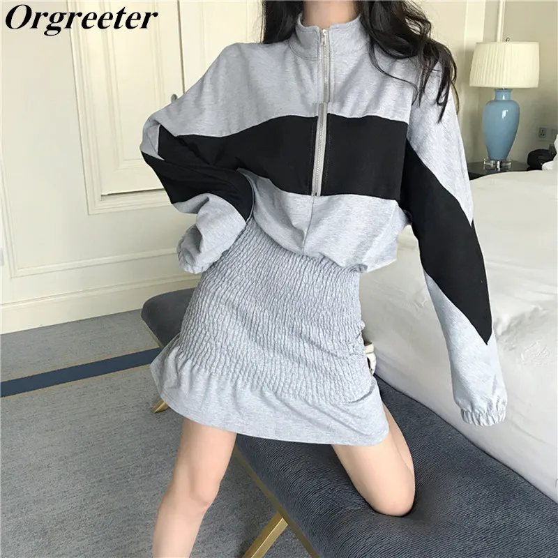 2019 New Spring Autumn Women's Color Block Batwing Loose Sweatshirt Dress Students Casual Fake Two Piece Bodycon Mermaid Dress
2019 New Spring Autumn Women's Color Block Batwing Loose Sweatshirt Dress Students Casual Fake Two Piece Bodycon Mermaid Dress