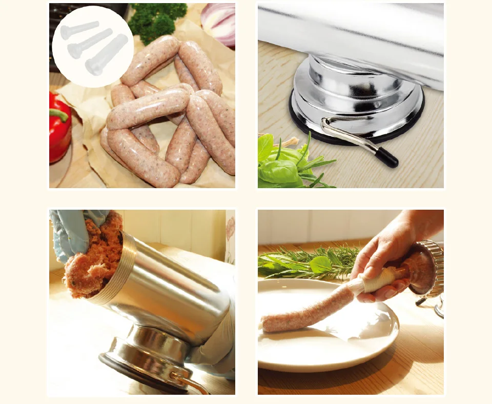 Aluminum Sausage Meat Stuffer With Suction Base _03