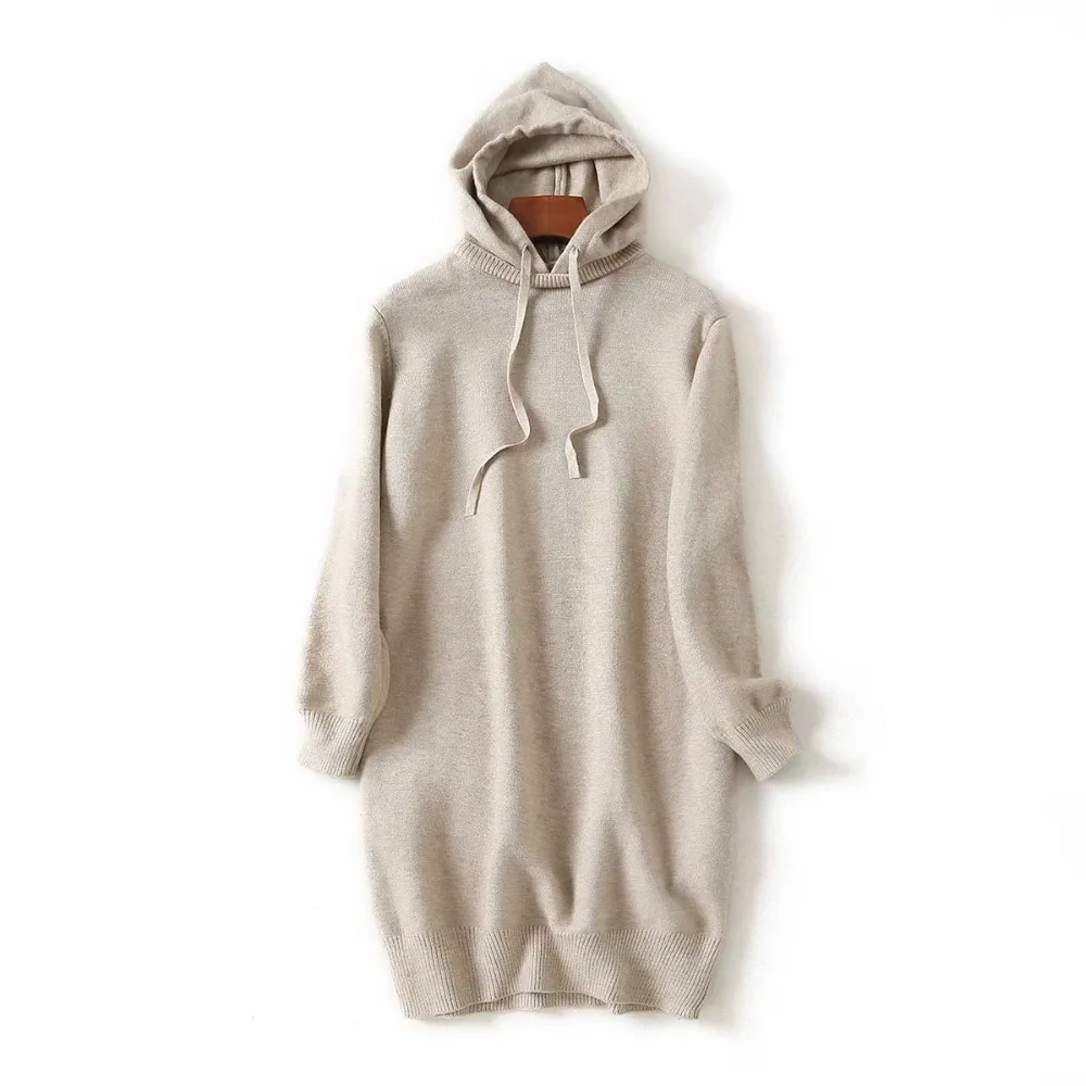 Women Sweaters Dress Fashion Hooded Long Loose Casual Autumn Winter Female Black White Knitted Sweaters Dresses
Women Sweaters Dress Fashion Hooded Long Loose Casual Autumn Winter Female Black White Knitted Sweaters Dresses