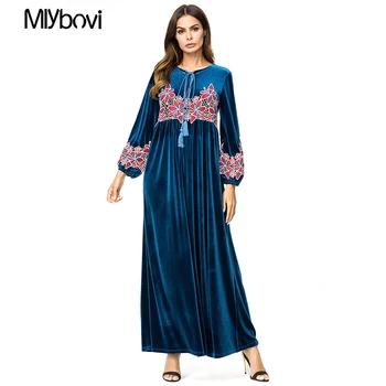 Navy Embroidery Muslim Dress Fall Vintage Women Long Sleeve Long Maxi Dubai abaya Dress Fashion High Quality Plus size Abaya 4XL
Navy Embroidery Muslim Dress Fall Vintage Women Long Sleeve Long Maxi Dubai abaya Dress Fashion High Quality Plus size Abaya 4XL