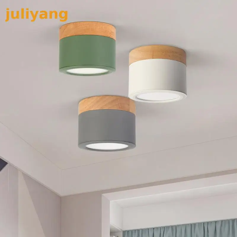Juliyan Nordic Round wood LED Ceiling Lights With Multicolor Lampshade For Corridor COB Surface Mounted Lighting 110v 220v
Juliyan Nordic Round wood LED Ceiling Lights With Multicolor Lampshade For Corridor COB Surface Mounted Lighting 110v 220v