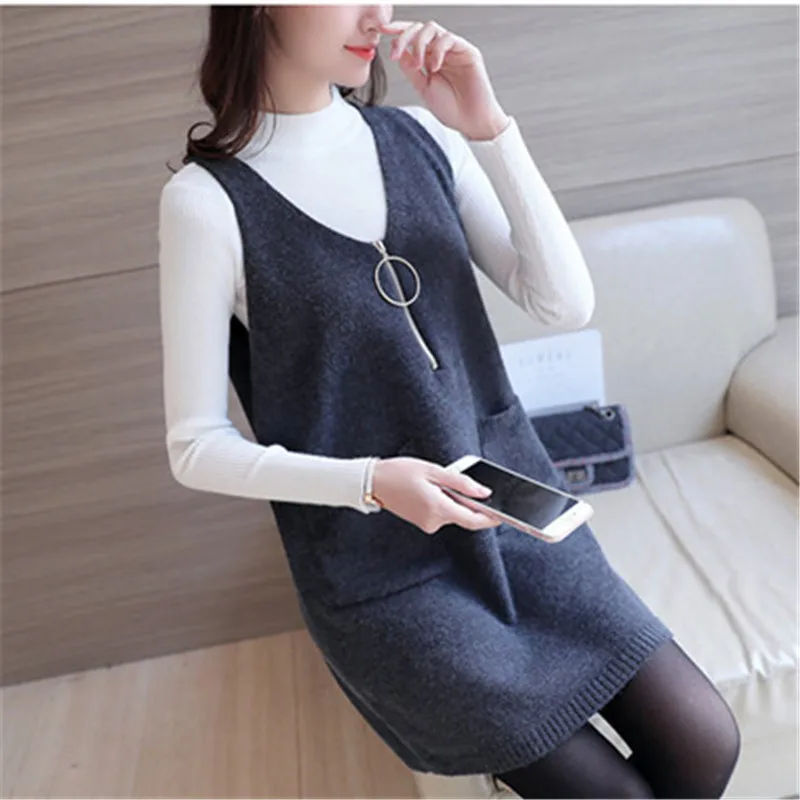 2018 Spring Autumn Wool Sweater Vest Women Sleeveless V-Neck Knitted Vests Long Sections Poullover Vest Female Jumper pull femme
2018 Spring Autumn Wool Sweater Vest Women Sleeveless V-Neck Knitted Vests Long Sections Poullover Vest Female Jumper pull femme