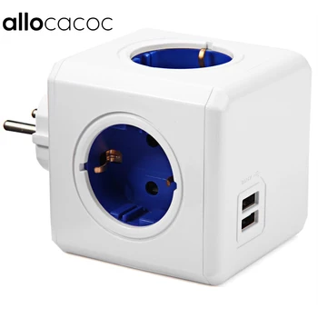 Allocacoc Power Strip Extension Design PowerCube Socket EU Plug 4 Outlets Dual USB Ports Adapter - 6A 250
Allocacoc Power Strip Extension Design PowerCube Socket EU Plug 4 Outlets Dual USB Ports Adapter - 6A 250