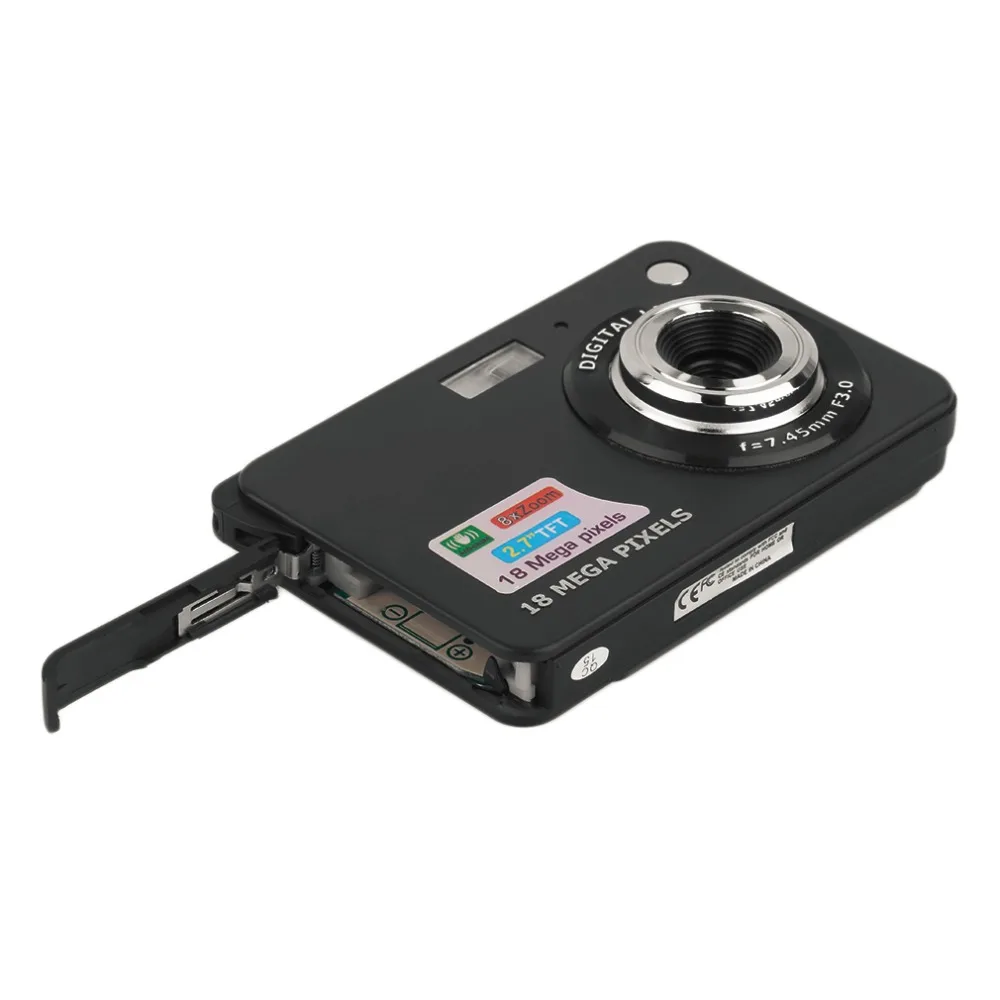HD Digital Camera TF Card JPEG AVI CMOS Senor 2.7'' TFT LCD HD 720P 18MP Digital Camcorder Camera 8x Zoom Anti-shake Mini Camera