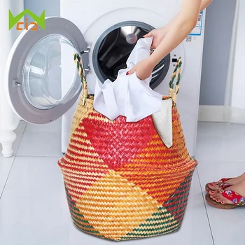 WCIC Patchwork Picnic Basket Straw Toy Organizer Flower Pot Handmade Wickerwork Laundry Basket Folding Seagrass Storage Basket
WCIC Patchwork Picnic Basket Straw Toy Organizer Flower Pot Handmade Wickerwork Laundry Basket Folding Seagrass Storage Basket