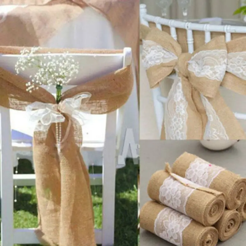 Jute Burlap Roll With White Lace Vintage Decorative Craft Ribbon Table Sash Decor For Chair Wedding Home
Jute Burlap Roll With White Lace Vintage Decorative Craft Ribbon Table Sash Decor For Chair Wedding Home