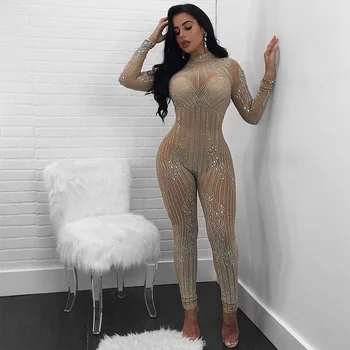Bodycon Jumpsuit for Women Romper Female Crystals Stretch Jumpsuit Nightclub Bar Dance Bodysuit Outfit Performance Clothing
Bodycon Jumpsuit for Women Romper Female Crystals Stretch Jumpsuit Nightclub Bar Dance Bodysuit Outfit Performance Clothing