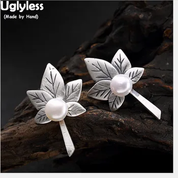 Uglyless Real 999 Silver Women Fine Jewelry Handmade Maple Leaf Stud Earrings Natural Pearls Brincos Ethnic Engrave Studs Bijoux
Uglyless Real 999 Silver Women Fine Jewelry Handmade Maple Leaf Stud Earrings Natural Pearls Brincos Ethnic Engrave Studs Bijoux