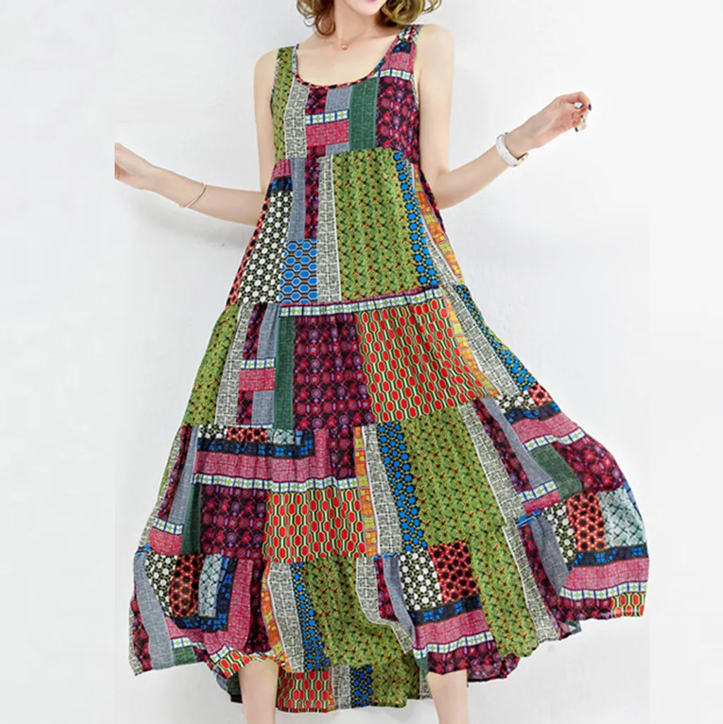 FREE OSTRICH Women Dress Vintage Loose Sleeveless O-neck Irregular Print Retro Moving Noble And Elegant Summer New Arrival Dress
FREE OSTRICH Women Dress Vintage Loose Sleeveless O-neck Irregular Print Retro Moving Noble And Elegant Summer New Arrival Dress