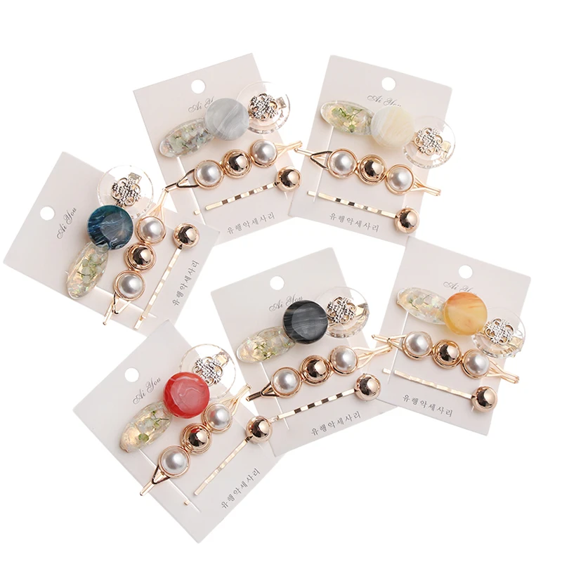 New 3PCS/Set Sweet Pearl Acrylic Alloy Barrettes Fashion Geometric Women Girls Cute Hair Clips Headband Hairpin Hair Accessories
New 3PCS/Set Sweet Pearl Acrylic Alloy Barrettes Fashion Geometric Women Girls Cute Hair Clips Headband Hairpin Hair Accessories