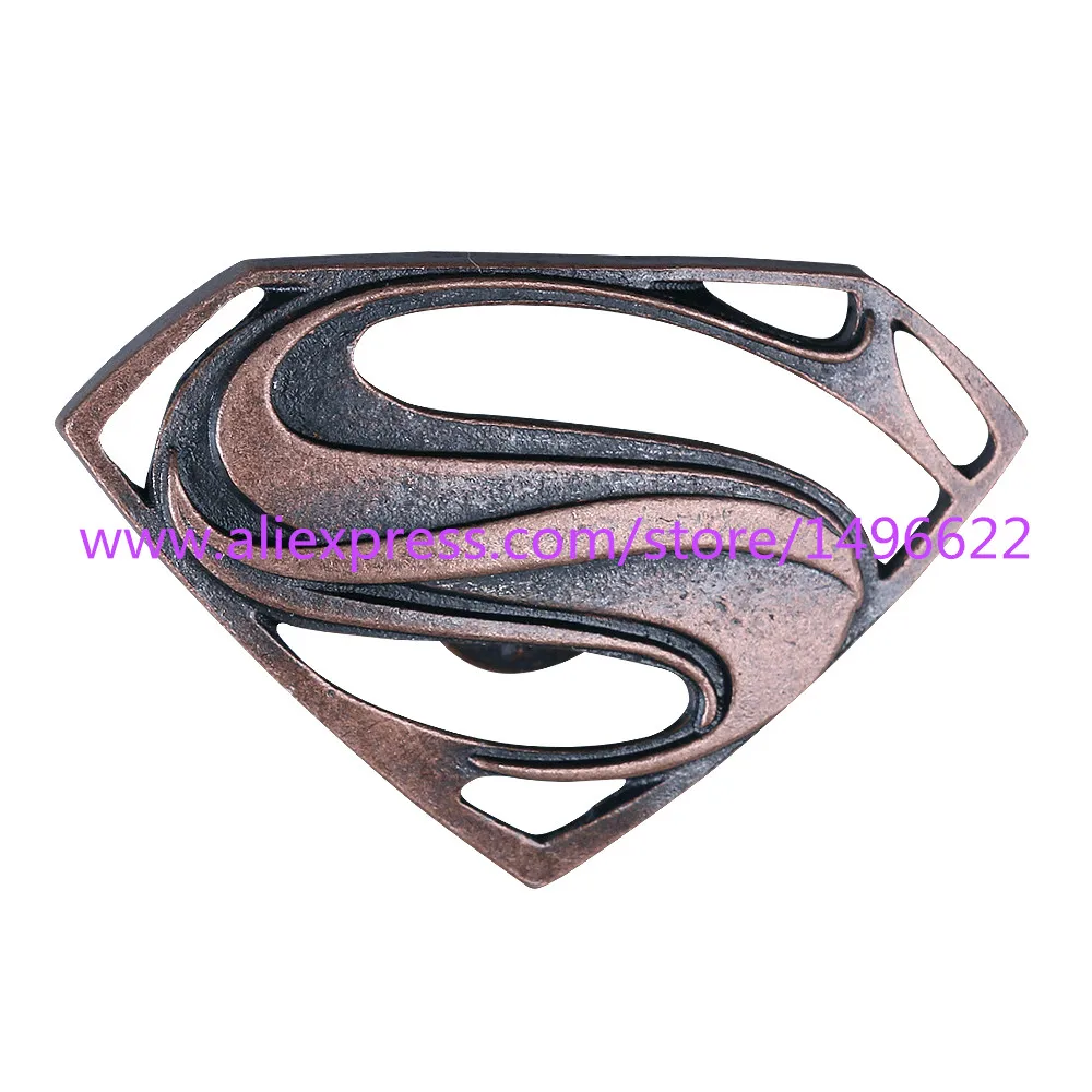 High Quality DC Superhero Badge Cosplay Superman Logo Brooch Hollow Alloy Halloween Party Prop