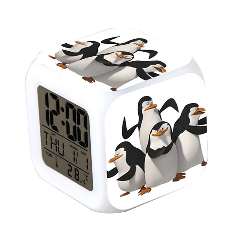 The Penguins of Madagascar LED 7 color Change/Flash Digital Alarm Clock la casa mall reloj despertador wekker reveil Watch Toys
The Penguins of Madagascar LED 7 color Change/Flash Digital Alarm Clock la casa mall reloj despertador wekker reveil Watch Toys