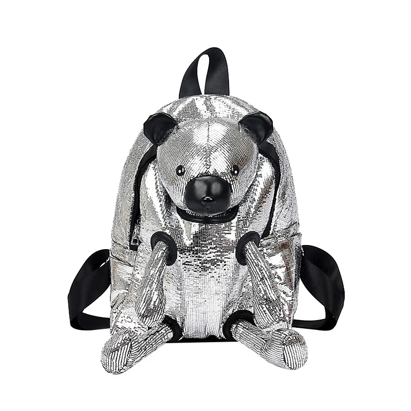 2019 new Korean version style of the bear square sequins street solid color backpack fashion wild simple personality backpack
2019 new Korean version style of the bear square sequins street solid color backpack fashion wild simple personality backpack
