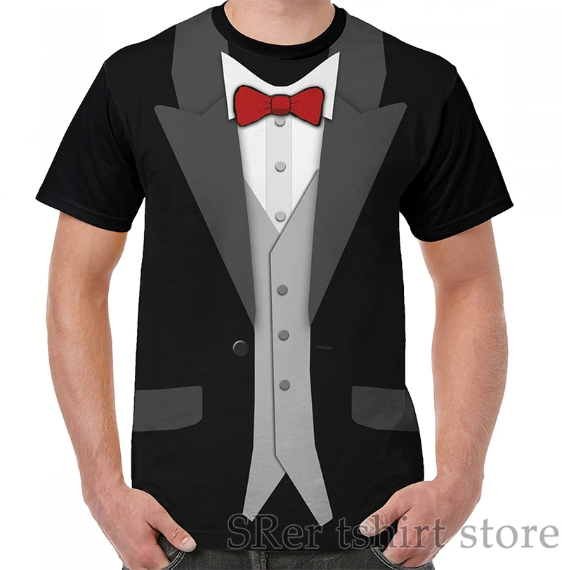 Funny print men t shirt women Tops tee Black Tuxedo Red Bowtie and Vest Graphic T-Shirt men O-neck Short Sleeve Casual tshirts
Funny print men t shirt women Tops tee Black Tuxedo Red Bowtie and Vest Graphic T-Shirt men O-neck Short Sleeve Casual tshirts