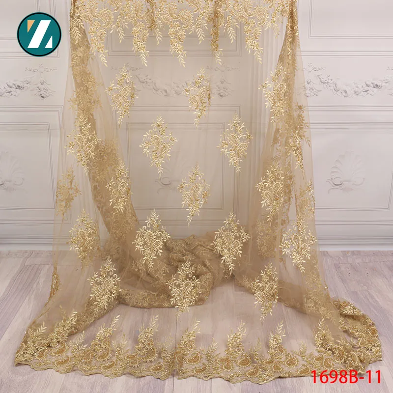 Latest African Lace Fabric With Beads 2018 High Quality Nigerian Luxury Golden Handmade Embroidered Tulle Lace Fabric XZ1698B-2
Latest African Lace Fabric With Beads 2018 High Quality Nigerian Luxury Golden Handmade Embroidered Tulle Lace Fabric XZ1698B-2