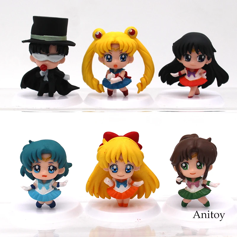 6pcs/set Anime Cartoon Sailor Moon Chiba Mamoru Mars Jupiter Venus Mercury Q Version PVC Action Figure Model Toys Dolls 4-5cm
6pcs/set Anime Cartoon Sailor Moon Chiba Mamoru Mars Jupiter Venus Mercury Q Version PVC Action Figure Model Toys Dolls 4-5cm