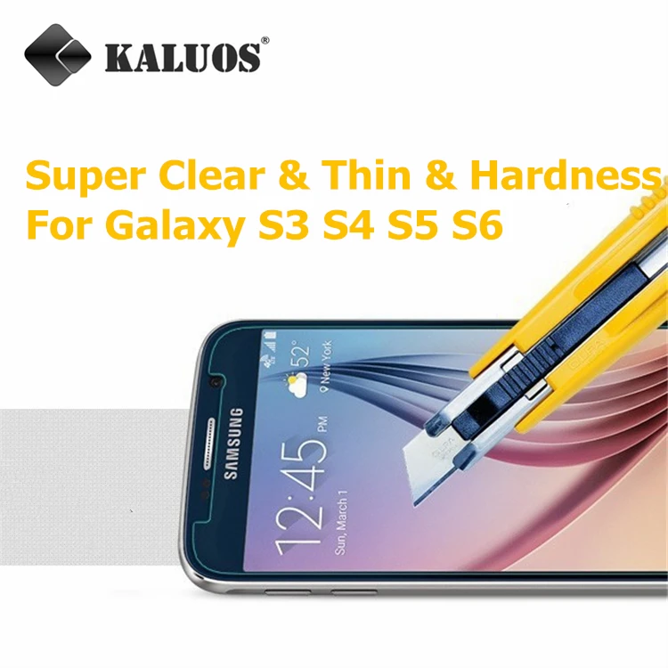 KALUOS 9H Super Transparent Premium Tempered Glass Screen Protector For Samsung Galaxy S3 S4 S5 S6 Clear HD Protective Film
KALUOS 9H Super Transparent Premium Tempered Glass Screen Protector For Samsung Galaxy S3 S4 S5 S6 Clear HD Protective Film