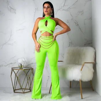 Hot Style Solid Sexy Halter Strapless Hollow Out Backless Women Fashion Casual Chain Jumpsuits
Hot Style Solid Sexy Halter Strapless Hollow Out Backless Women Fashion Casual Chain Jumpsuits
