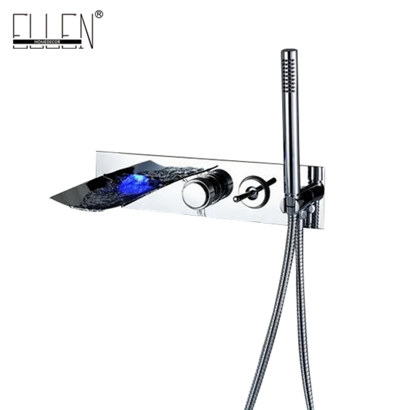Bath Mixer Color Changing Wall Mount Bathtub Faucet With Hand Shower Wall Bath Tub Faucets Hotel Torneira cozinaha LWS05
Bath Mixer Color Changing Wall Mount Bathtub Faucet With Hand Shower Wall Bath Tub Faucets Hotel Torneira cozinaha LWS05
