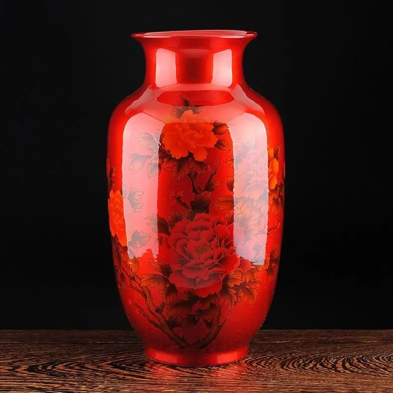 Chinese-style Crystal Glaze Ceramic Red Peony Vase Porcelain Vases For Artificial Flower Decoration Vases
Chinese-style Crystal Glaze Ceramic Red Peony Vase Porcelain Vases For Artificial Flower Decoration Vases