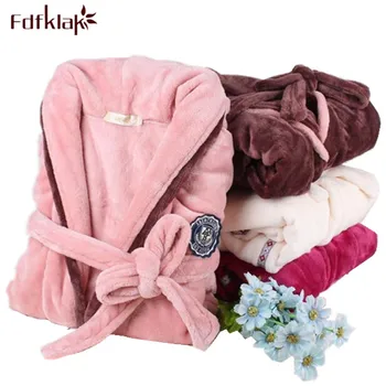 Fdfklak Thicker Flannel Robe Sexy Bathrobe Winter Long Sleeve Dressing Gown Robe Femme Warm White/Wine Red Long Bathrobe Q374
Fdfklak Thicker Flannel Robe Sexy Bathrobe Winter Long Sleeve Dressing Gown Robe Femme Warm White/Wine Red Long Bathrobe Q374