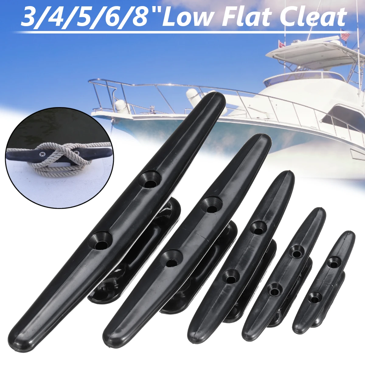 Nylon Plastic Low Flat Cleat Hardware For Marine Boat Yacht Deck Line Rope Tie 3" 4" 5" 6" 8" Boat Accessories
Nylon Plastic Low Flat Cleat Hardware For Marine Boat Yacht Deck Line Rope Tie 3" 4" 5" 6" 8" Boat Accessories