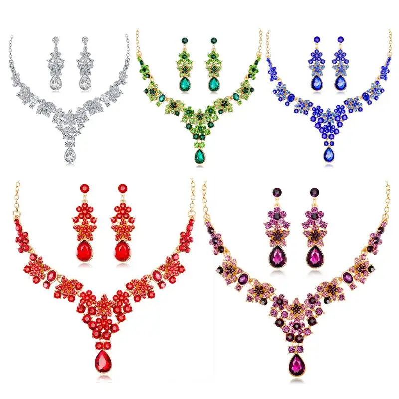 1 Set Necklace Earrings Drop Pendant Jewelry Elegant Multi Color Lady Crystal Red Lady Bridal Party Gift Exquisite Jewelry Sets
1 Set Necklace Earrings Drop Pendant Jewelry Elegant Multi Color Lady Crystal Red Lady Bridal Party Gift Exquisite Jewelry Sets