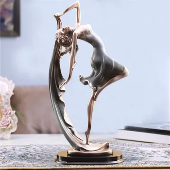 Elegant Home Decor Dancing Girl Figurines Table Craft European Miniatures Decorative Doll Wedding Gift Status