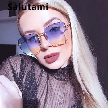 Wave Cutting Rimless Sunglasses For Women Gradient Oversize Rivet Alloy Sun Glasses Female Blue Pink Shades 2019 Luxury Brand
Wave Cutting Rimless Sunglasses For Women Gradient Oversize Rivet Alloy Sun Glasses Female Blue Pink Shades 2019 Luxury Brand